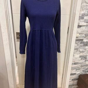 Waffle texture , maxi long sleeve dress, pocket, Vermont country st